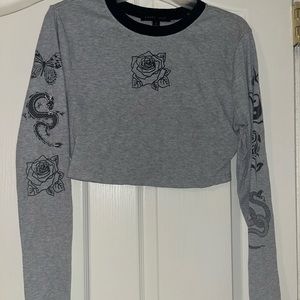 grey cropped long sleeve